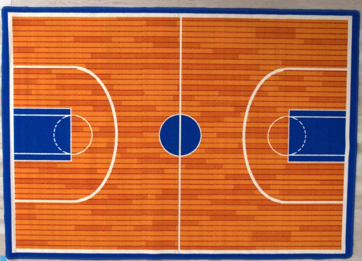 Champion Rugs Basketball Court Sports Area Rug for Teens Bedroom and Kids Playroom Decor - Image 2