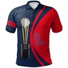Champion Your Team with the NCAA Ole Miss Rebels Red and Blue Champions Polo Shirt with Breathable Fabric