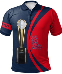 Champion Your Team with the NCAA Ole Miss Rebels Red and Blue Champions Polo Shirt with Breathable Fabric