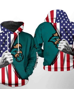 Charm Your Friends with Coastal Carolina Chanticleers NCAA US Flag 3D Hoodie
