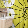 Chartreuse Black and White Retro Shower Curtain, Mid Century Modern Bathroom Accessory for Christmas Gift