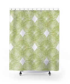 Chartreuse Green and White Shower Curtain, Bring a Freshness to Your Bathroom Decor