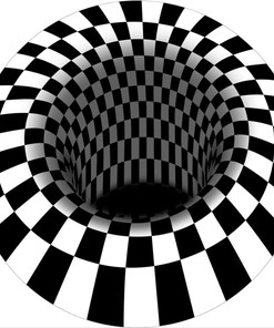Checkered 3D Vortex Illusions Floor Mat: Durable Anti-SlipRug for Your Living Room, Bedroom, and Kitchen Decor