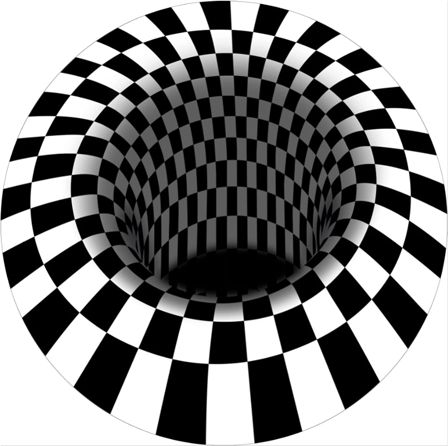 Checkered 3D Vortex Illusions Floor Mat: Durable Anti-SlipRug for Your Living Room, Bedroom, and Kitchen Decor