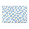 Checkered Blue Pastel Retro Rug with Non-Slip Floor Mat for Soft Living Room or Kids Room Decor