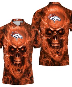 Cheer Loud and Proud with This Denver Broncos NFL Fans Skull Polo Shirt All Over Print Shirt 3D T-Shirt