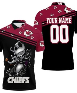 Cheer for Kansas City Chiefs in Unique Style with Jack Skellington 3D Personalized Polo Shirt