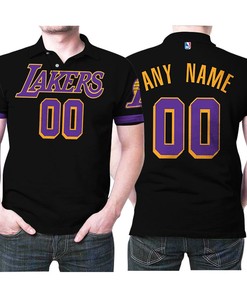 Cheer for LA Lakers with Any Name 2020-21 Earned Edition Black Jersey 3D All Over Print Polo Shirt