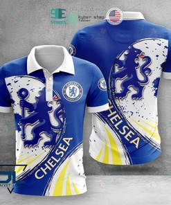 Chelsea FC Blue White Athleisure Polo Shirt V5
