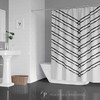 Chevron Shower Curtain, Black and White Bohemian Bath Decor, Abstract Bath Art