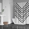 Chic Boho Chevron Shower Curtain, Abstract Line Art Bath Decor, Modern Bathroom Style