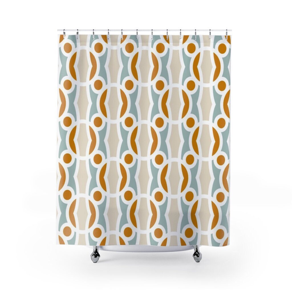 Chic Contemporary 71 x 71 inch Shower Curtain for College Dorm & Bathroom Decor - Bath Curtain Included