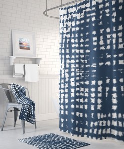 Chic Navy Blue Shower Curtain, Add Style to Your Bathroom
