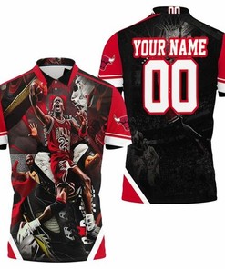 Chicago Bulls Michael Jordan Legend Slam Dunk Personalized 3D Polo Shirt with Breathable Fabric