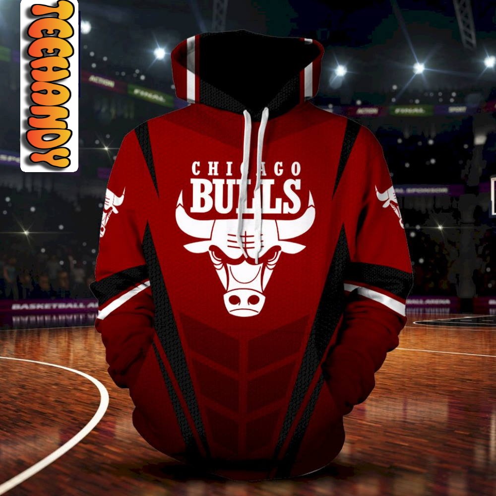 Chicago Bulls Premium All Over Print 3D Hoodie - Image 2