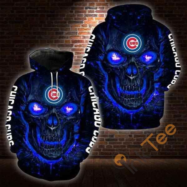 Chicago Cubs Lava Skull 3D All-Over Print Hoodie