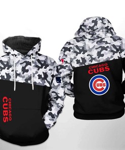 Chicago Cubs MLB Camo Veteran 3D Hoodie with Unique Print