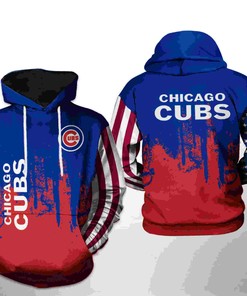Chicago Cubs MLB Team US 3D Hoodie with Patriotic Design