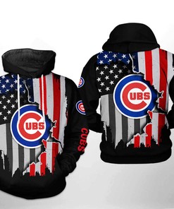 Chicago Cubs MLB US Flag 3D Hoodie with Awesome Design