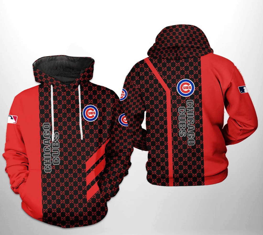 Chicago Cubs MLB Zipper Hoodie with All Over Print Design