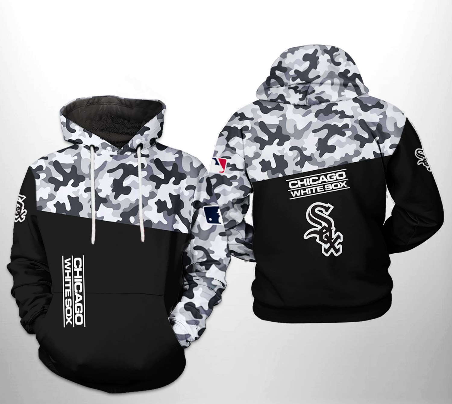 Chicago White Sox MLB Camo Veteran 3D Hoodie with Unique Print