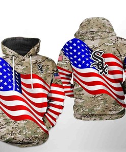 Chicago White Sox MLB US Flag Camo Veteran 3D Hoodie with Unique Print