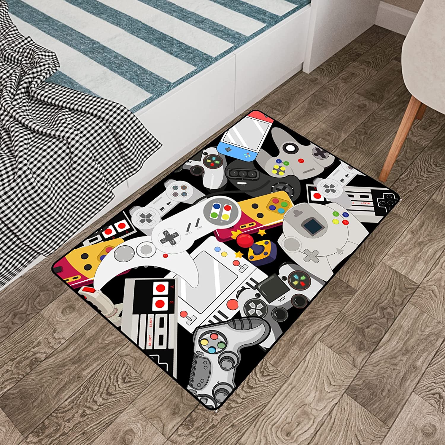 Children Gaming Area Rugs T-Shirt, Hoodie, Sweatshirt: Non-Slip Gamer Carpet for Boy's Bedroom Playroom - Image 3