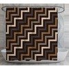 Chocolate Brown Chevron Shower Curtain | Brown Shower Bath Decor | Vintage Bathroom Curtains