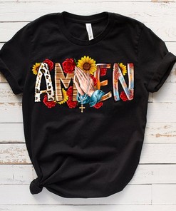 Christian Amen Religious Leopard T-Shirt - Sublimation Tee Design