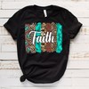 Christian Faith Brushstrokes T-Shirt - Jesus Leopard Peace Love Tee Design