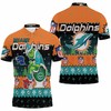 Christmas Dolphins Grinch In Toilet Christmas Knitting Pattern Sweatshirt Jersey Style 3D All Over Print Polo Shirt