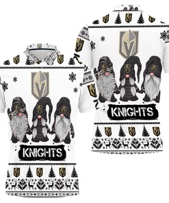 Christmas Gnomes Vegas Golden Knights Ugly Sweatshirt paired personalized 3D polo shirt featuring design
