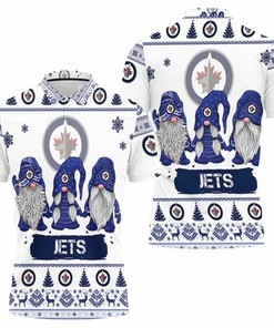 Christmas Gnomes Winnipeg Jets Ugly Sweatshirt paired with our personalized 3D all-over print polo shirt.