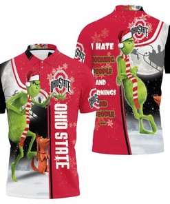 Christmas Grinch I Hate Morning People 3D all-over print polo shirt