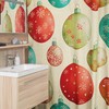 Christmas Shower Curtain, Faux Textured Decor with Retro Feel, Elegant Tub Curtain for Festive Bath