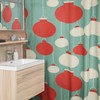 Christmas Shower Curtain, Faux Textured, Retro Bathroom Accessories with Festive Touch, Home Gift for Holidays