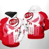 Cincinnati Reds MLB 3D All-Over Print Punisher Skull Hoodie