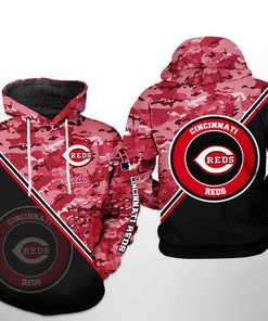 Cincinnati Reds MLB Camo 3D Hoodie with Team Logo