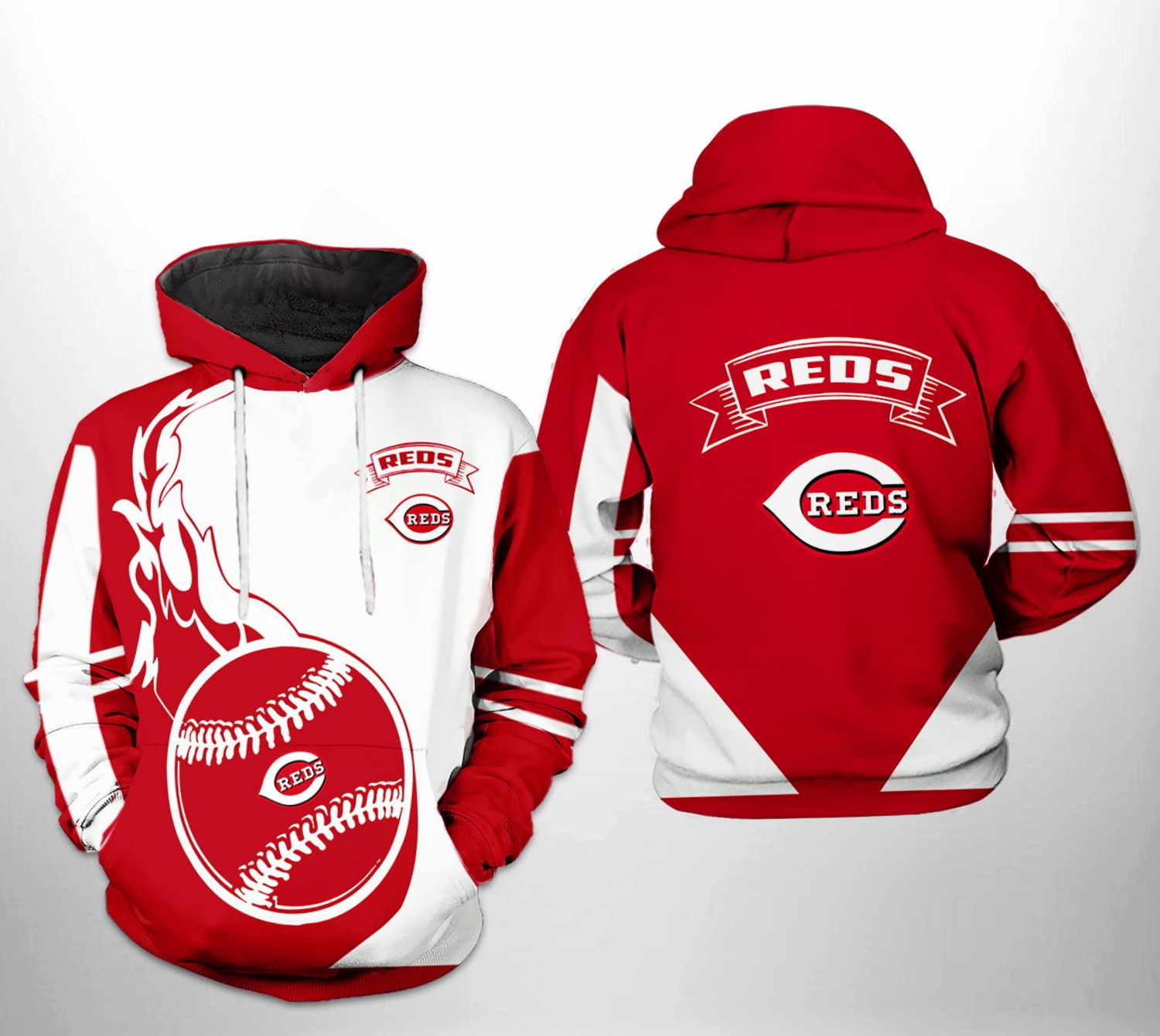 Cincinnati Reds MLB Classic 3D Hoodie with Full Size Print