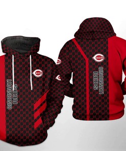 Cincinnati Reds MLB Zipper Hoodie with All Over Print Design