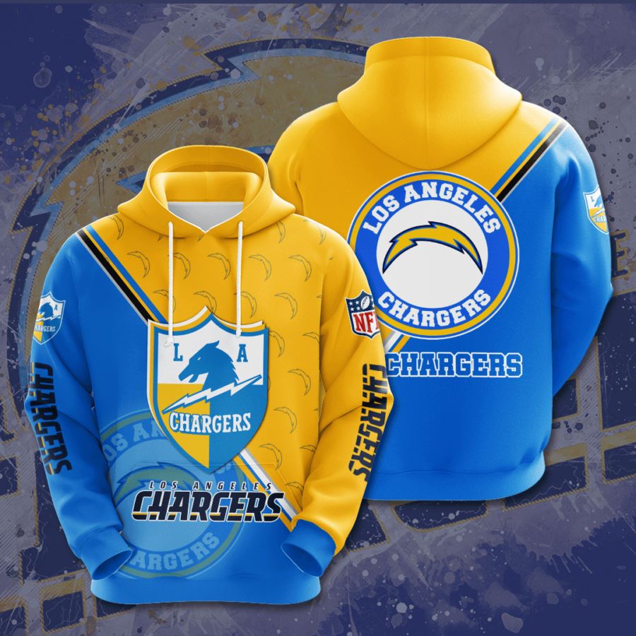 Classic All Over Print 3D Hoodie for Los Angeles Chargers Fans with Custom Sport Design