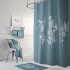 Classic Botanical Sage Shower Curtain with Coordinated Bath Mat and Towels