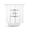 Classic Men Bathroom Monogram Shower Curtain, White and Gray Personalized Bath Curtain - SHOWER75
