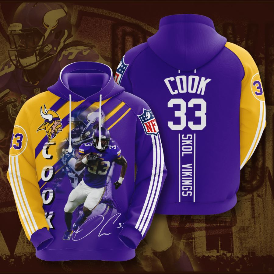 Classic Minnesota Vikings 3D Print Hoodie for Men