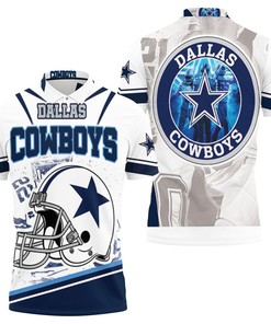 Classic Polo Shirt with Dallas Cowboys Helmet Nfc East Division Super Bowl 2021 All Over Print Design