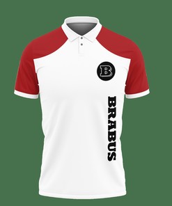 Classic Red: 3D Printed Brabus Nct-Lt Polo Shirt Ver 1 with Athleisure Polo Collar