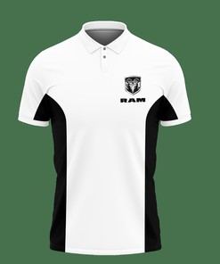 Classic White 3D Printed Dodge Ram Lph-Va Polo Shirt with Polo Collar