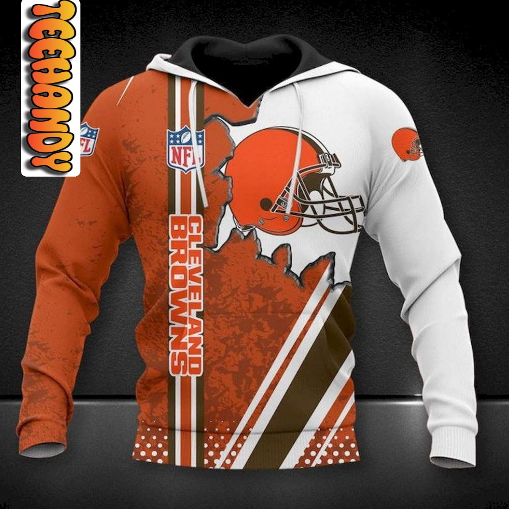 Cleveland Browns Football NFL 3D Hoodie for Fans