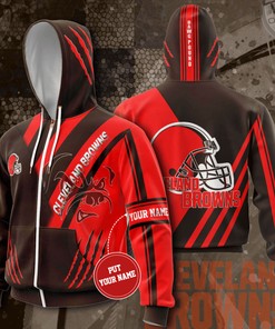 Cleveland Browns Zip-Up Hoodie 3D, Perfect for NFL Fans