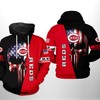 Cleveland Indians MLB 3D All-Over Print Skull Hoodie